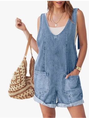 Amazon Light Blue Denim Romper